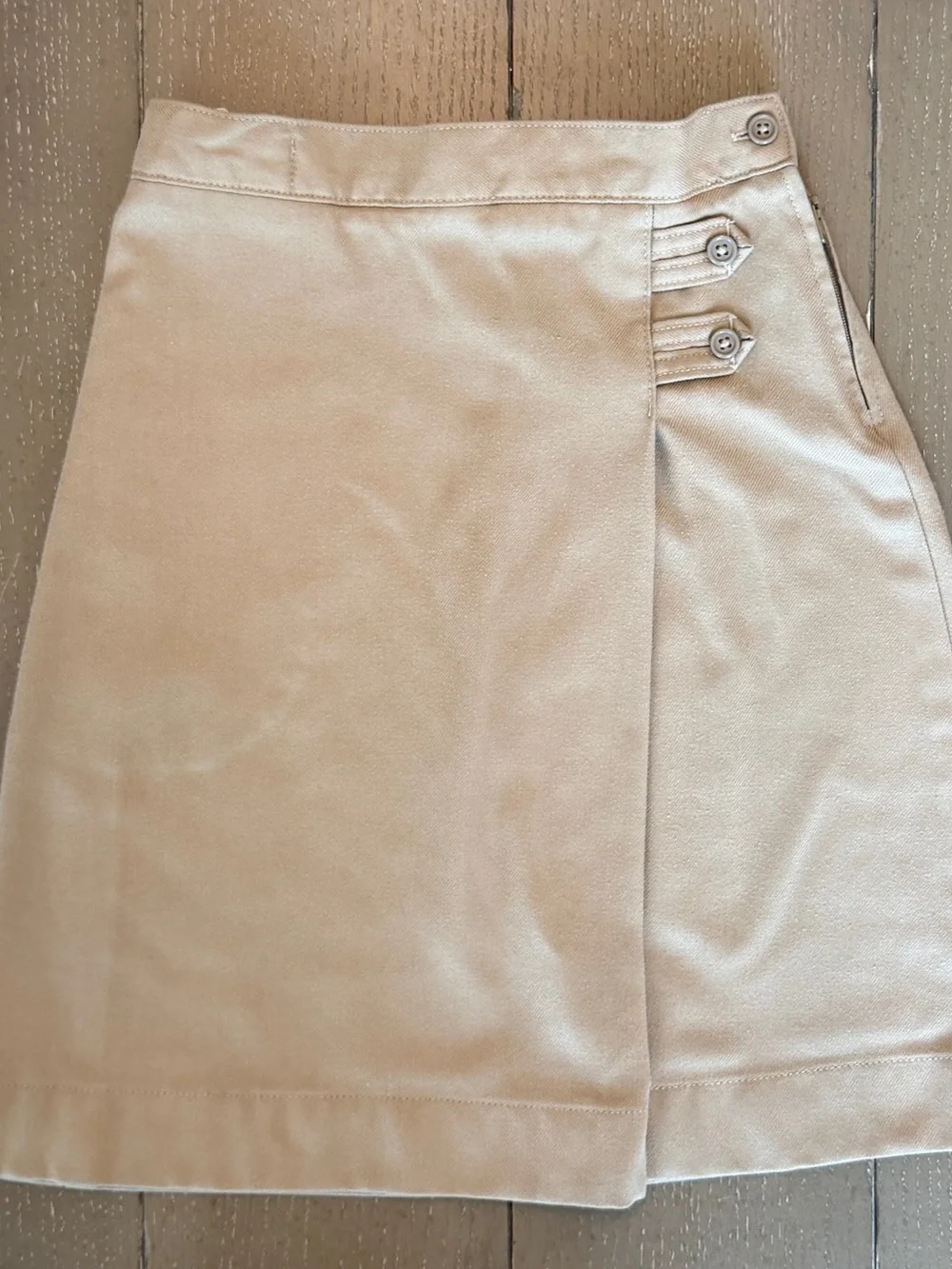 Lands End Girls’ School Uniform Solid A-Line Below the Knee Khaki Skirt • Size 8